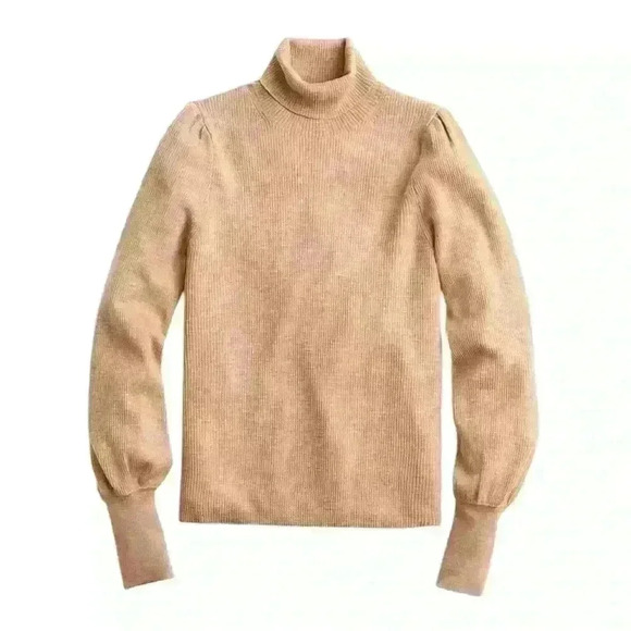 J Crew Balloon-sleeve turtleneck sweater Merino Wool - Picture 2 of 9